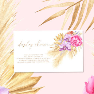 Floral Boho pampas Display shower Enclosure Card