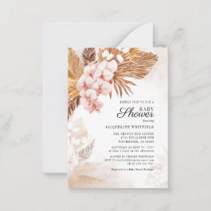Floral Boho Pampas Grass Terracotta Baby Shower Card