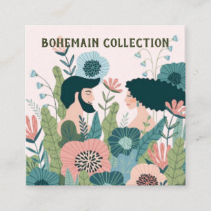 Floral boho pattern illustration Display card