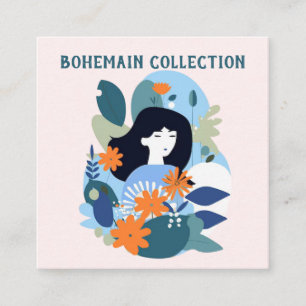 Floral boho pattern illustration Display card