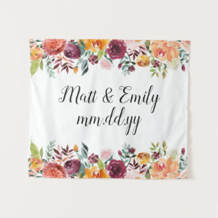 Floral Boho Photo Booth Prop Fall Wedding Backdrop Tapestry