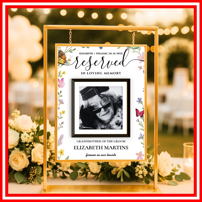 Floral Boho Reserved Seat Wedding Sign Deceased  (Creator Uploaded)