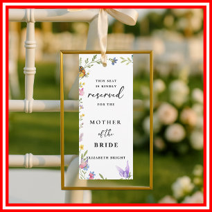 Floral Boho Reserved Seating Wedding Chair Tag Invitation