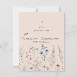 Floral boho summer simple RSVP card