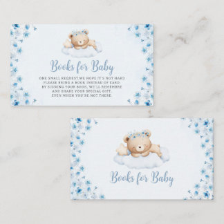 Floral Boho Teddy Bear Baby Shower Book Request  Enclosure Card
