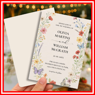 Floral Boho Terracotta Wedding Invitation