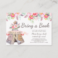 Floral Boho Tribal Teepee 1st Birthday Book