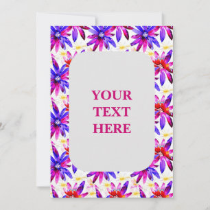 Floral Boho Watercolor -  Artistic Flower Pattern Invitation