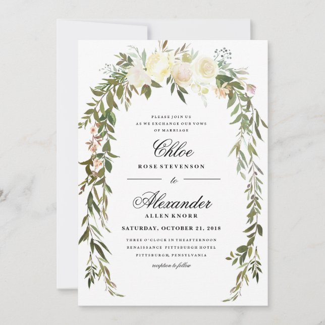 Floral Boho Wedding Invitation (Front)