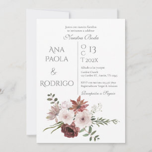 Floral Boho Wedding invitation Invitation