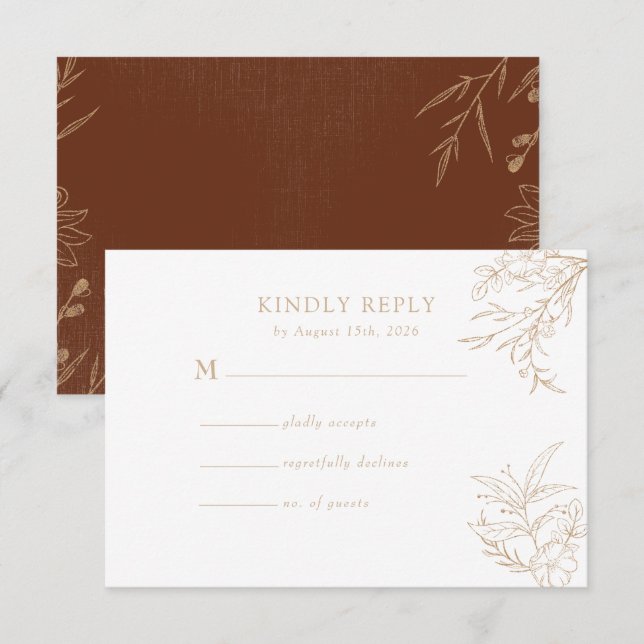 Floral Boho Wedding RSVP Cards (Front/Back)