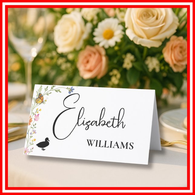 Floral Boho Wildflower Duck Wedding Menu (Creator Uploaded)