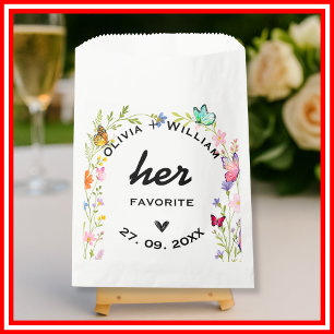 Floral Boho Wildflower His and Her Favourite Favour Bags