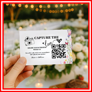 Floral Boho Wildflower QR Code Wedding RSVP Enclosure Card
