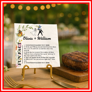  Floral Boho Wildflowers Monogram FUN FACT Wedding Napkin