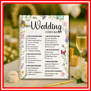 Floral Boho Wildflowers Wedding Checklist Planner