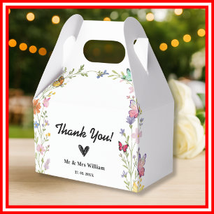 Floral Boho Wildflowers Wedding Thank You Favour Box