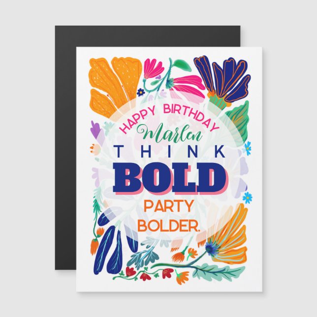Floral Bold Happy Birthday  (Front/Back)