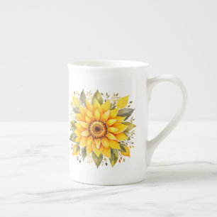 Floral  bone china mug