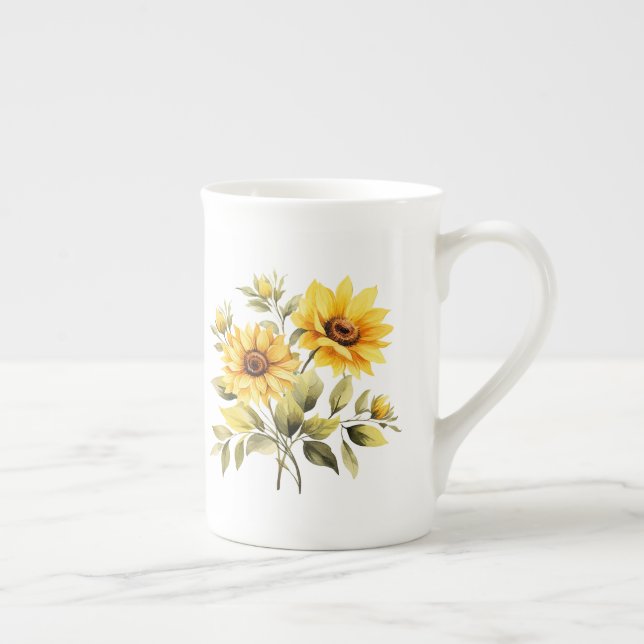 Floral  bone china mug (Right)