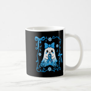 Floral Boo Holding Diabetes Awareness Ribbon Hallo Coffee Mug