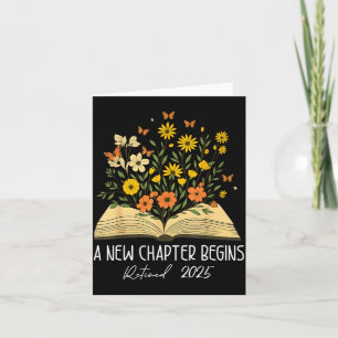 Floral Book A New Chapter Begins Retired Retiremen Card