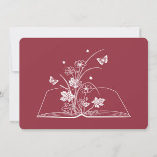 Floral Book Aesthetic Flower Invitation