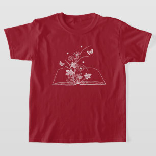 Floral Book Aesthetic Flower T-Shirt