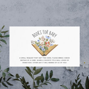 Floral Book Baby Shower Book Request Enclosure  Place Card