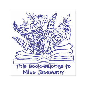 Floral Book Belongs to Customised Self-inking Stamp