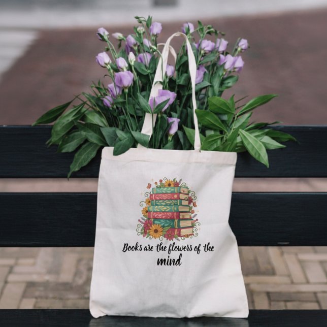 Floral Book Lover Tote Bag (Creator Uploaded)