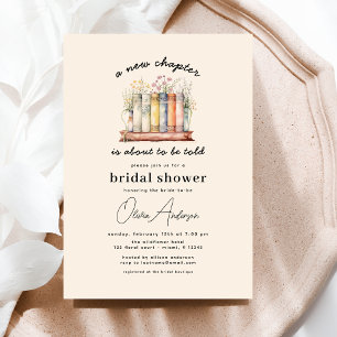 Floral Book New Chapter Begins Bridal Shower Invitation