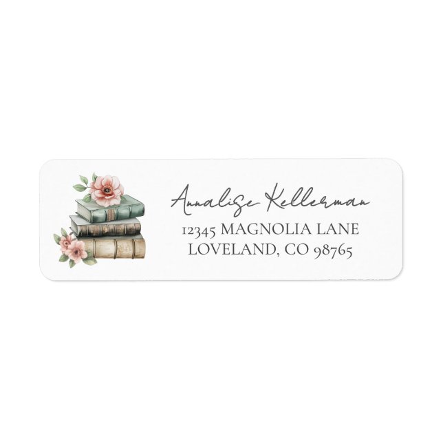 Floral Book Return Address (Front)