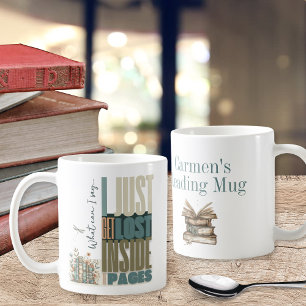 Floral Bookish Romance Book Lovers Personalised Coffee Mug