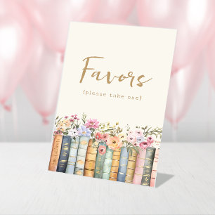 Floral Books Favours Sign
