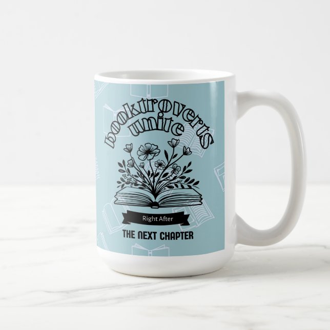 Floral "Booktroverts Unite" Coffee Mug (Right)