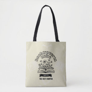 Floral "Booktroverts Unite" Tote Bag