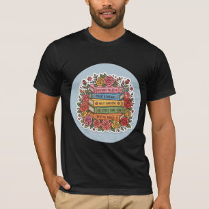 Floral Bookworm T-Shirt   Cute Reading & Rose Grap