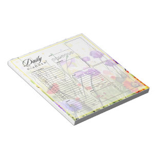 Floral border blank universal daily planner sheet notepad