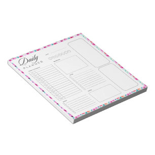 Floral border blank universal daily planner sheet notepad