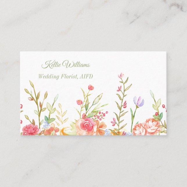 Floral Border Business Card (Front)