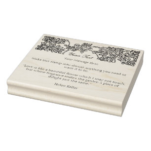 Floral Border Customise Rubber Stamp
