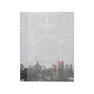 Floral Border Gray Marble Legal Notepad