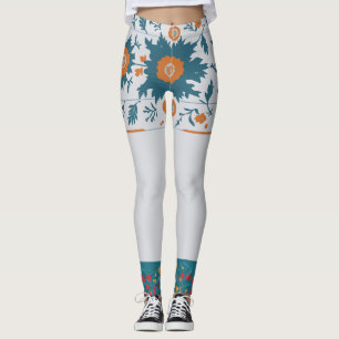 Floral Border  Leggings