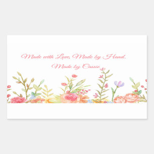 Floral Border Made by Hand Rectangular Sticker