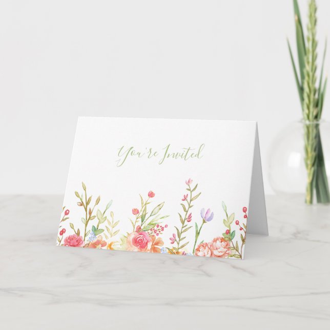 Floral Border Note Card (Front)
