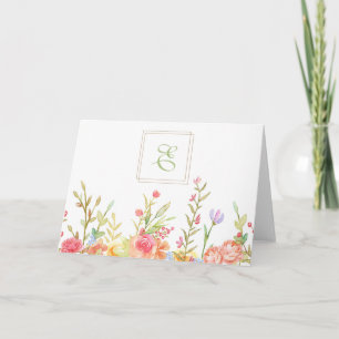 Floral Border Note Card