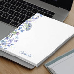 Floral Border Periwinkle Wildflowers Personalised Notepad<br><div class="desc">Pretty floral notepad with dainty wildflowers,  to personalise with your name. This watercolor floral design has a border of periwinkle and pale purple wild flowers with hand lettered typography.</div>