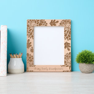 Floral Border Personalised Text Laser Etched Frames