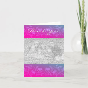 Floral Border Personalised Thank You Photo Card